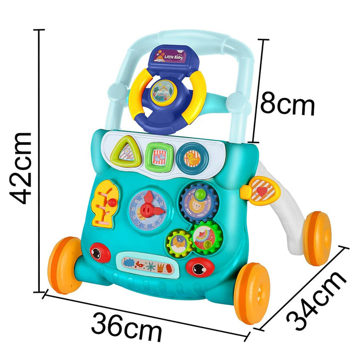 Interaktive Laufhilfe mit abnehmbarem Spielboard I Bunte Farben Musik Licht Sensor IBaby Walker Plas