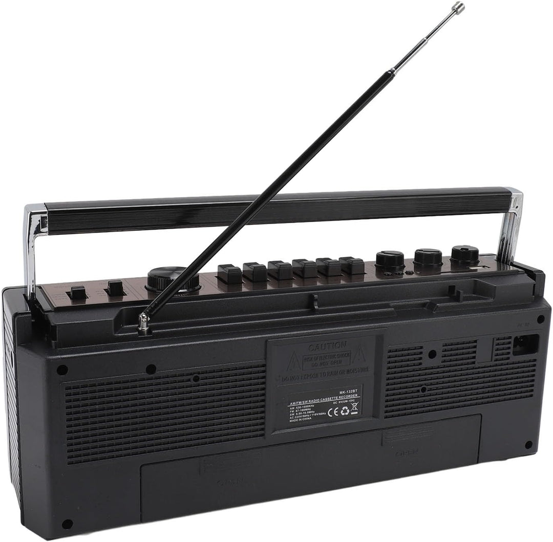 Kassetten Boombox, Retro Blueooth Boombox mit USB, SD und 3,5 Mm AUX Eingang, AM FM SW Kassettenspie