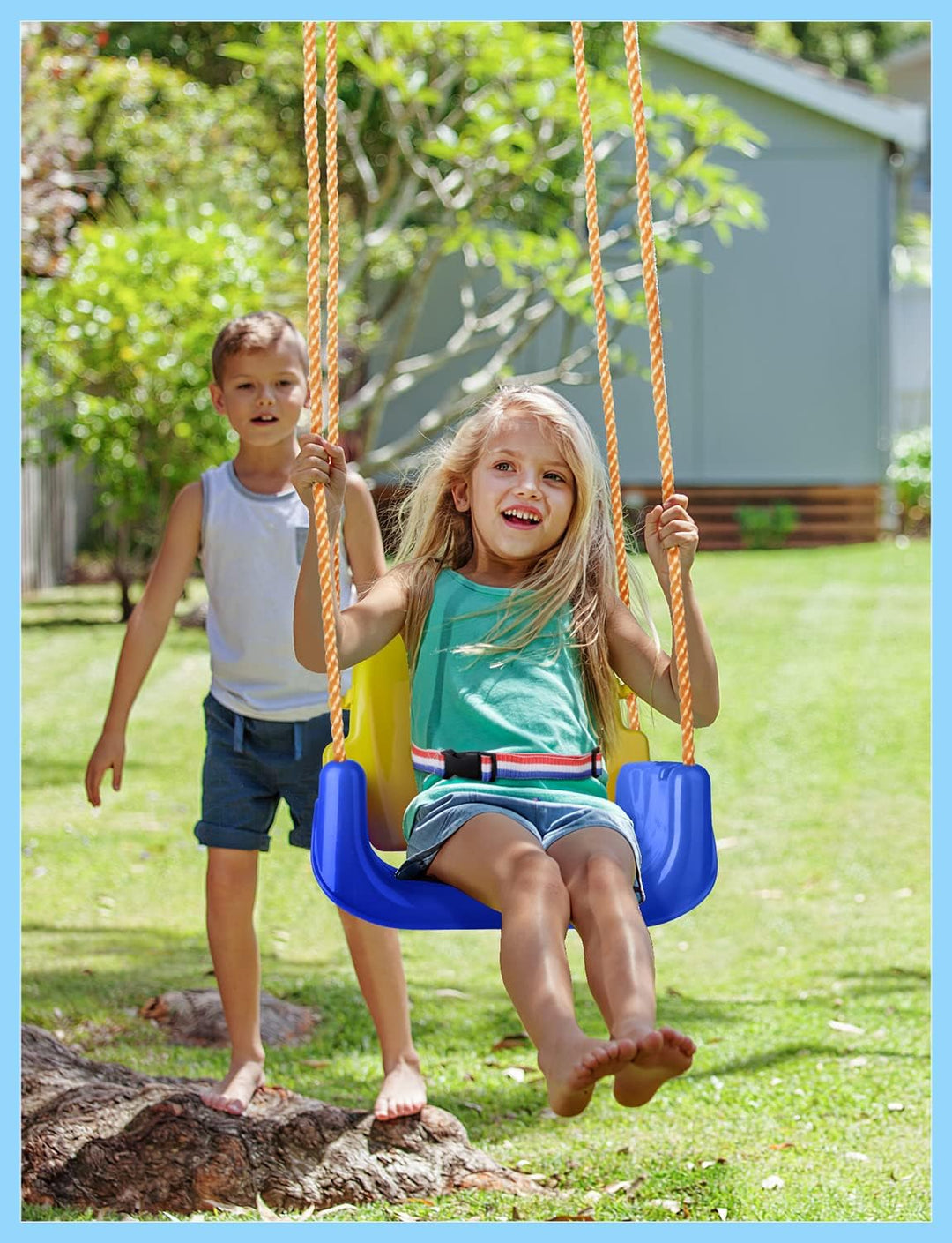 Glymnis Babyschaukel 3 in 1 Kinderschaukel Babysitz verstellbar und mitwachsend Schaukelsitz Gartens