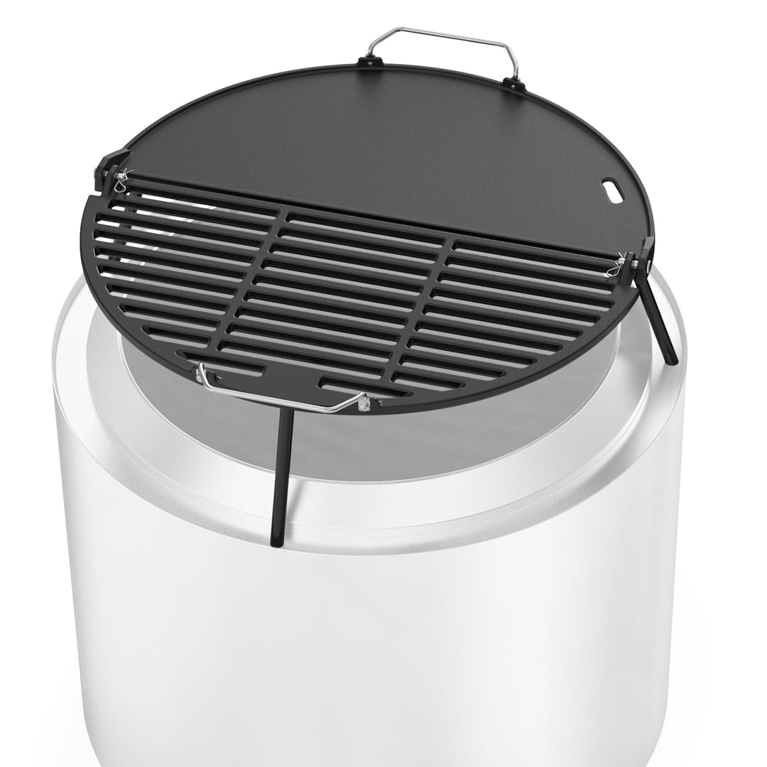 Onlyfire Gusseisen Grillplatte Plancha für Solo Stove Bonfire 19,5“ Feuerstelle, Gussplatte mit Abne