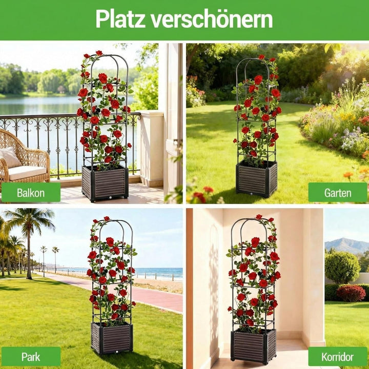 150cm Tomatentopf mit Rankgitter 2Stk, Selbstbewässerung Tomatenkübel mit Wasserspeicher, Gross Toma