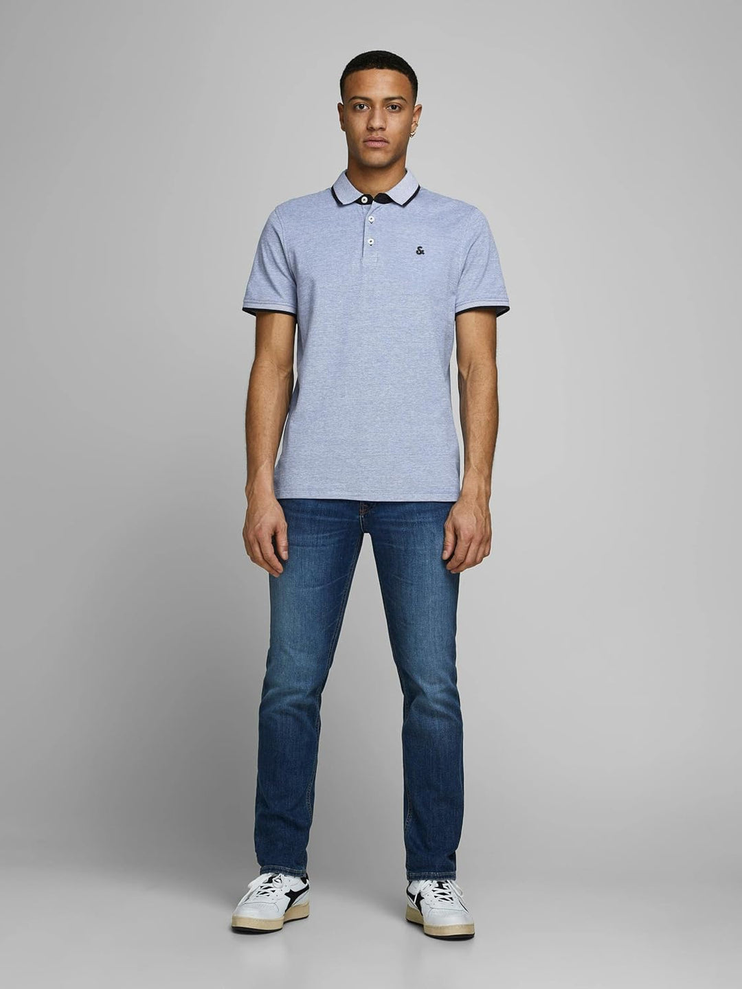 JACK & JONES Herren Slim Fit Polo Shirt JJEPAULOS Uni Sommer Hemd Kragen Kurz Arm Basic Pique Cotton