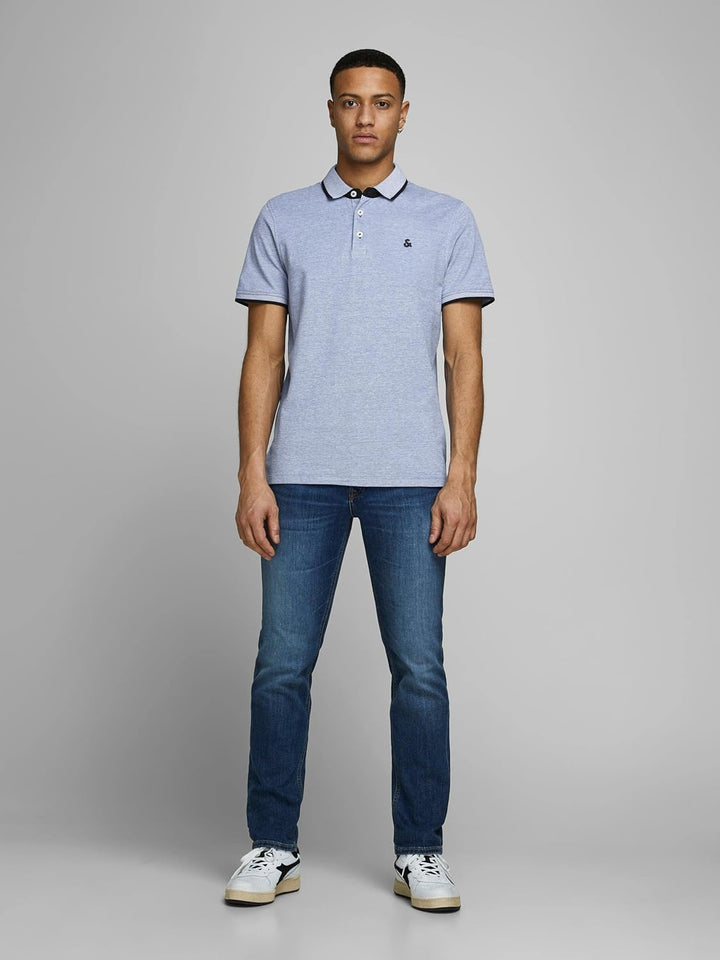 JACK & JONES Herren Slim Fit Polo Shirt JJEPAULOS Uni Sommer Hemd Kragen Kurz Arm Basic Pique Cotton