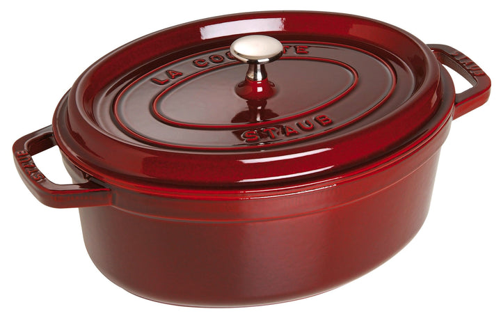 STAUB Gusseisen Bräter/Cocotte, Oval 29 cm, 4,25 L, Aromaregen Funktion, Für alle Herdarten geeignet