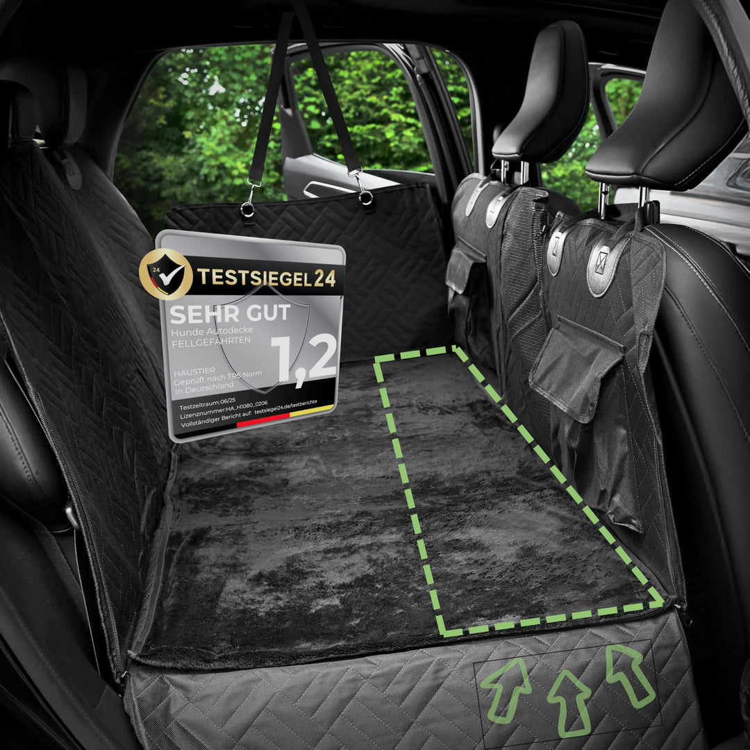 Hundedecke Auto Rückbank – Innovative Autoschondecke mit festem Boden zur Rücksitz-Erweiterung – Uni