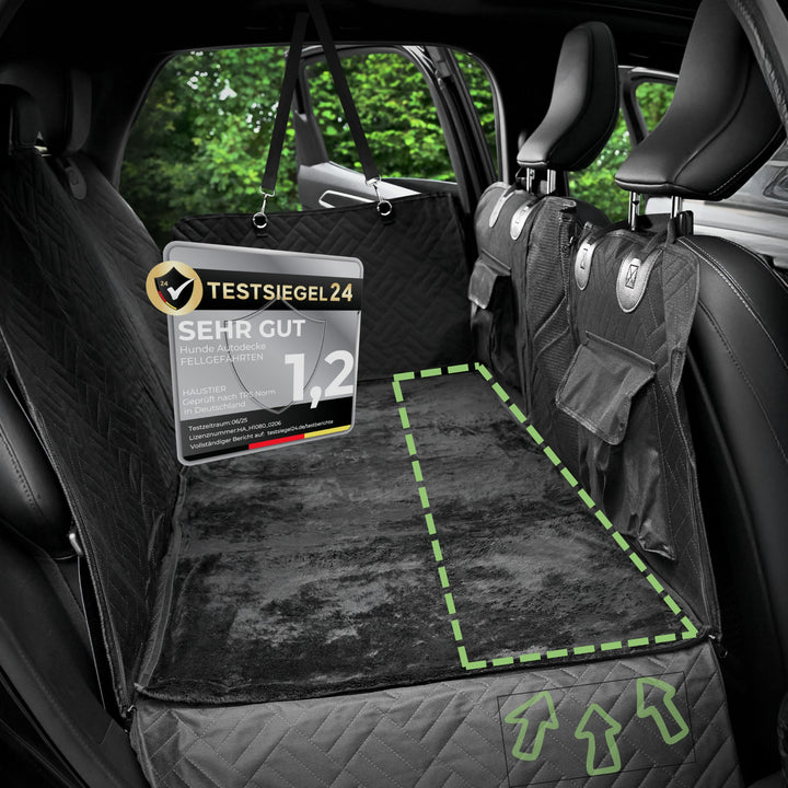 Hundedecke Auto Rückbank – Innovative Autoschondecke mit festem Boden zur Rücksitz-Erweiterung – Uni