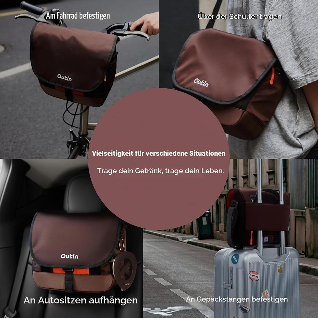 OutIn Flex Messenger Bag, Nylon Schultertasche und Reise Umhängetasche für Damen und Herren, Kompati