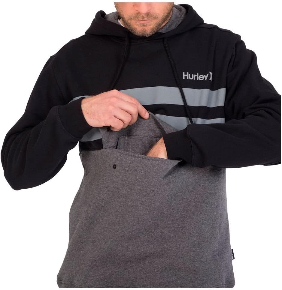Hurley Herren M Oceancare Block Party Pullover Sweatshirt S Schwarz, S Schwarz
