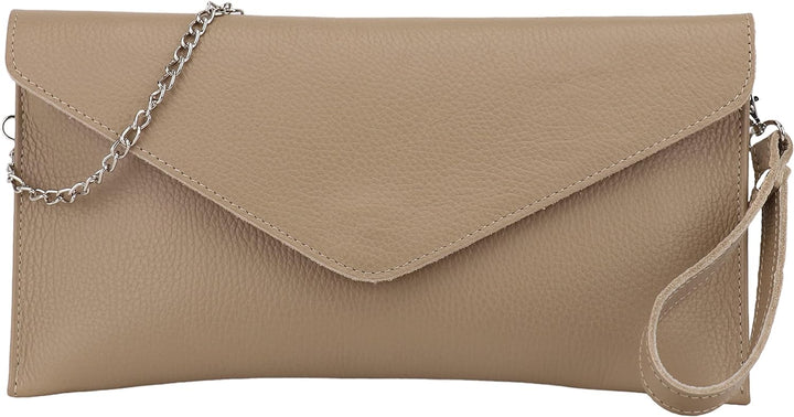 SH Leder Echtleder Clutch Umhängetasche kleine Tasche elegant Abendtasche in genarbt Rindleder mit T