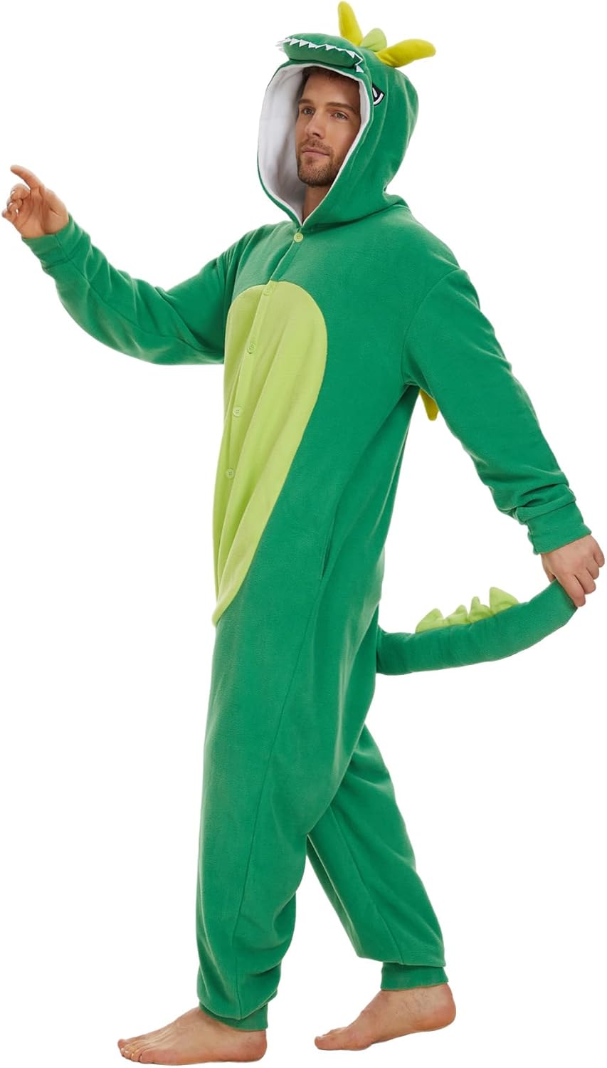 Guturris Unisex Drache Pyjamas Tier Schlafanzug Jumpsuit Halloween Cosplay Kostüm Schlafanzug Nachtw
