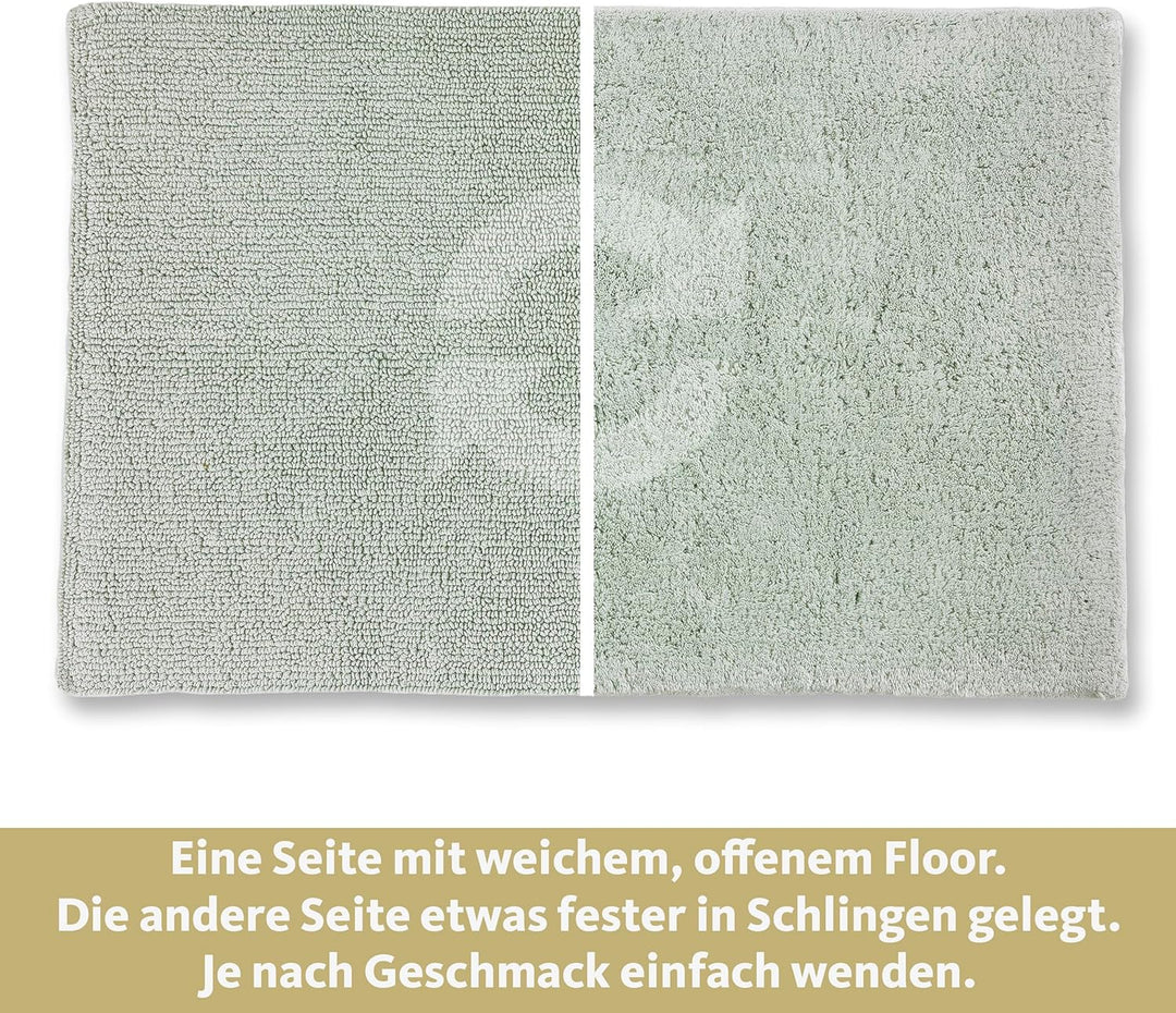 Schöner Wohnen Kollektion Badteppich einfarbig Mint 40 x 60 cm – waschbare Badematte rutschfest - 10