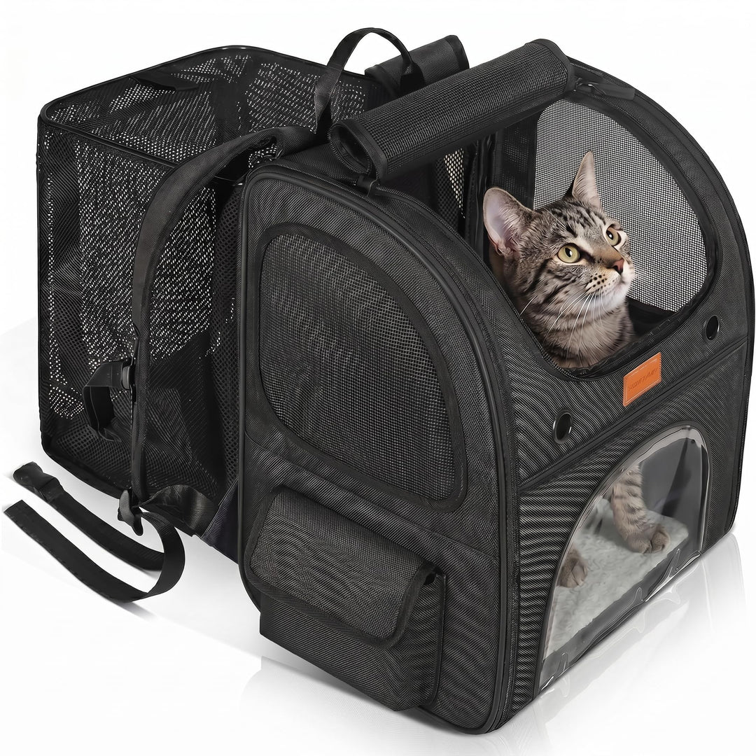Morpilot Erweiterbar Katzenrucksack Grosse Katzen, Hunderucksack bis 8 kg Katzen Rucksack Gross für