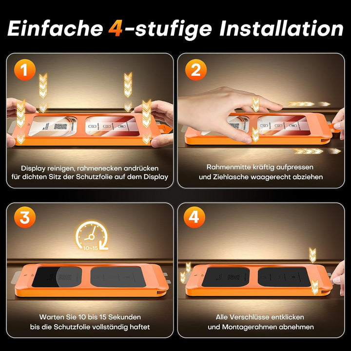 TOCOL für iPhone 16 Pro Max für Panzerglas Sichtschutz, Stossfest Full Screen Auto-Installation 0 Bl