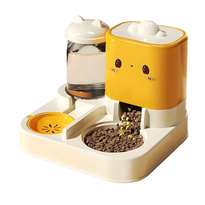 Automatischer Katzenfutter und Wasserspender Set | 2-in-1 Katzenfütterer | 1.5L Wasserspender und 2.