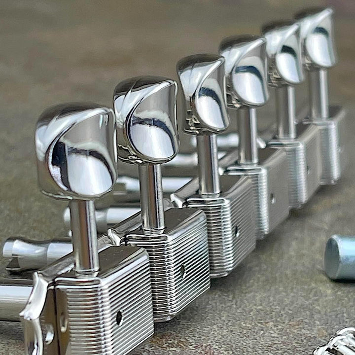 Gotoh Vintage Oval Knauf Tuner Nickel (6-in-a-line)