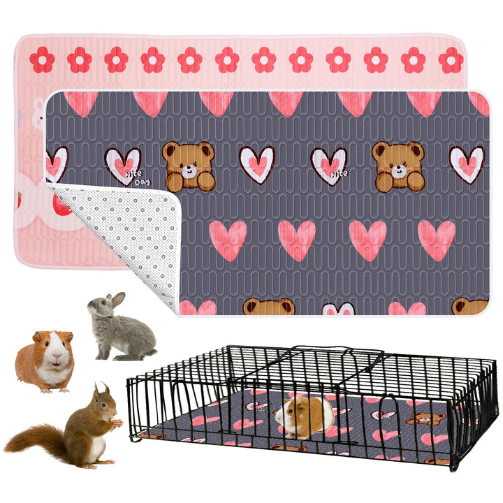 OPEYATOYS 2pc Waschbare Kleintierunterlage für Meerschweinchen, Kaninchen und Hamster - Wiederverwen