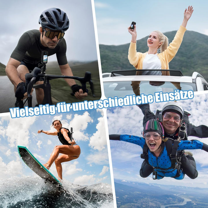 Action Cam Mit Touchscreen, 8-Stunden-Akku, Mini POV Bodycam, Wasserdicht 30M, 120° Weitwinkel, WLAN