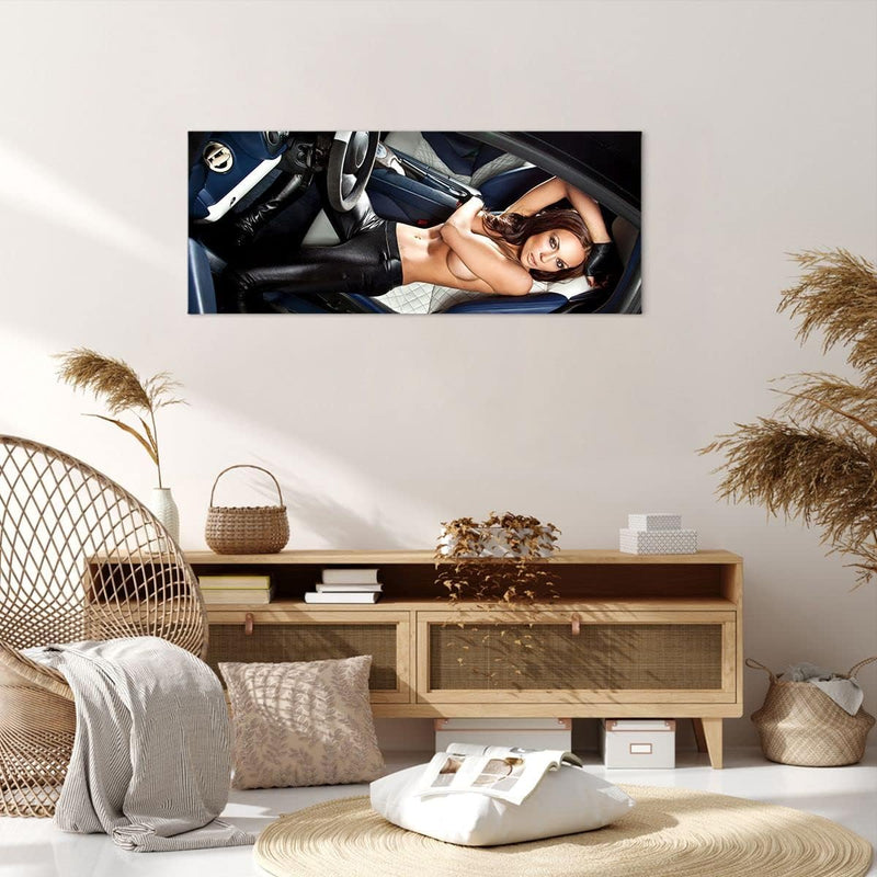 Wandbilder Dekoration Wohnzimmer Schönheit Körper Auto Modell Panorama Bilder auf Leinwand 120x50cm