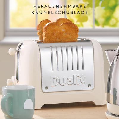 Dualit Lite 2 Scheiben Toaster - 1,1kW Toastet 60 Scheiben Toast Pro Stunde - Poliert mit Rand in Ca