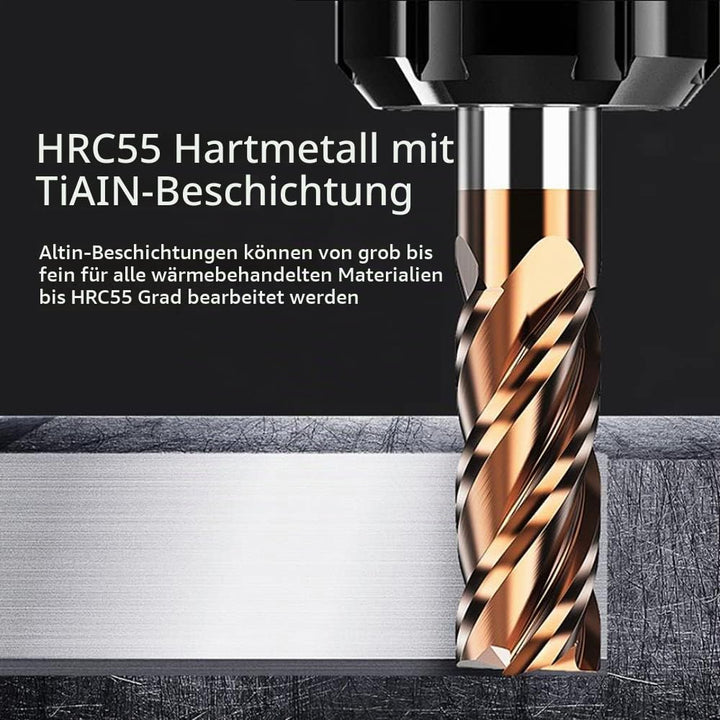 ASNOMY 8tlg VHM Schaftfräser 4 Flöten Hartmetall Nutenfräser Fräser Durchmesser 2-12mm CNC Schaftfrä