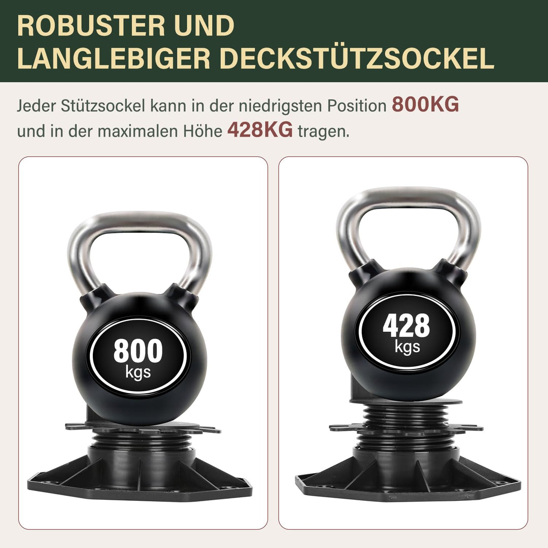 Gimisgu Stelzlager 30 Stück Stellfuss höhenverstellbar 30-60mm Plattenlager - Stelzlager für Terrass
