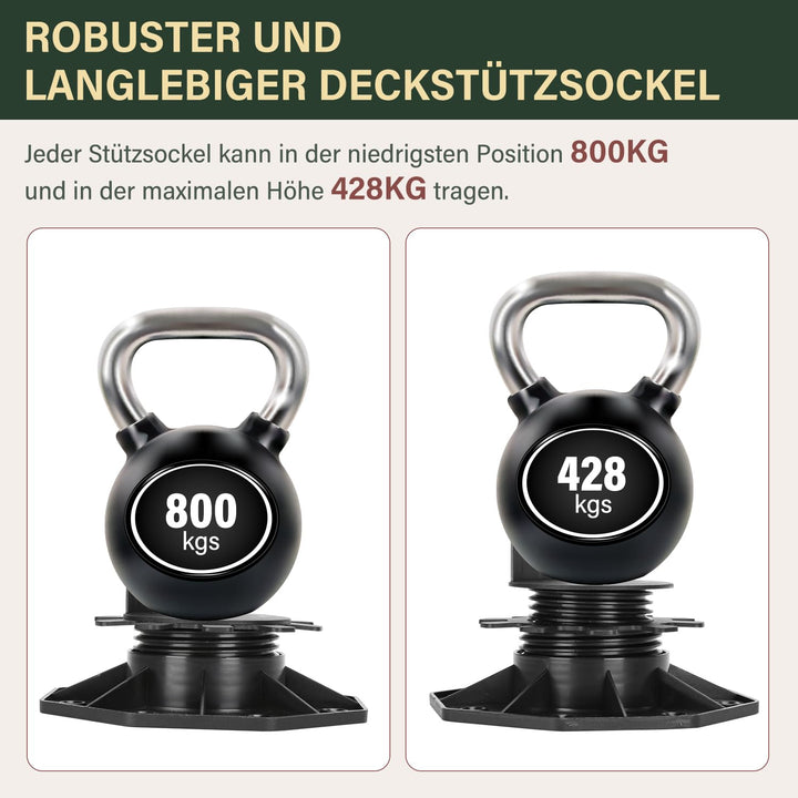 Gimisgu Stelzlager 30 Stück Stellfuss höhenverstellbar 30-60mm Plattenlager - Stelzlager für Terrass