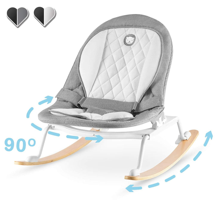 Lionelo Babywippe ROSA, Wippe für Neugeborene, Babyschaukel, Schaukel für Kleinkinder, 90° drehbar,