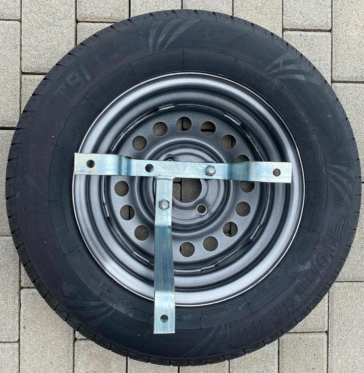 AUTOLIGHT 24 Reserveradhalter für Anhänger 4-5 Loch 30 x 20 cm ab 10 Zoll aus verzinktem Stahl Felge