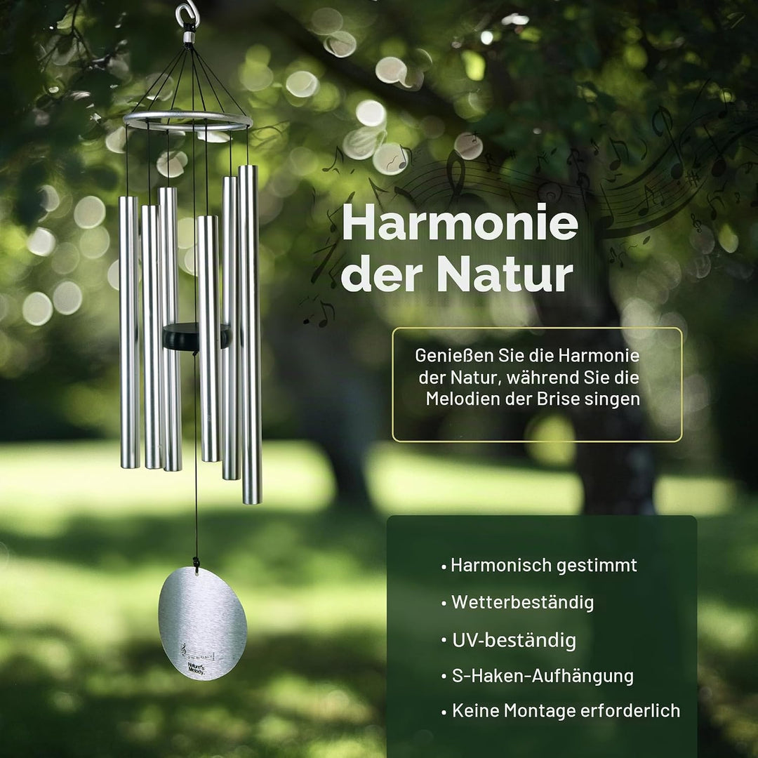 Wind chimes - Aureole Tunes 36" Silver Silber, Silber