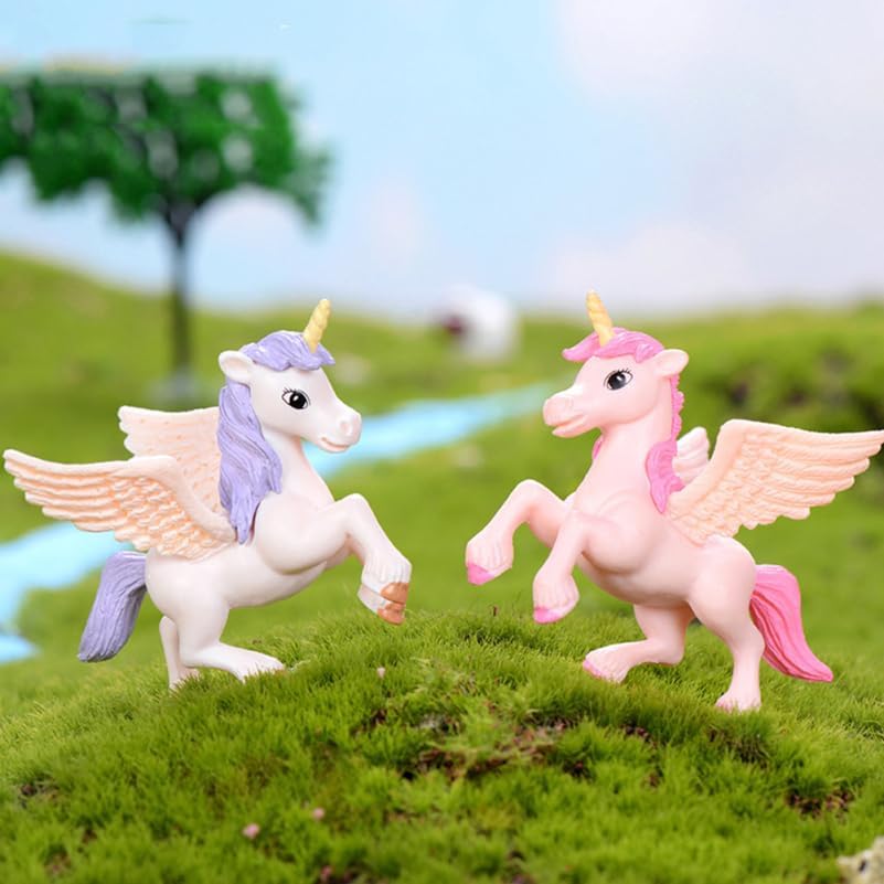 jojofuny 6st Pegasus-Einhorn Harz Mini Kleine Einhorn-skulptur Einhorn-Party Begünstigt Einhorn Kuch