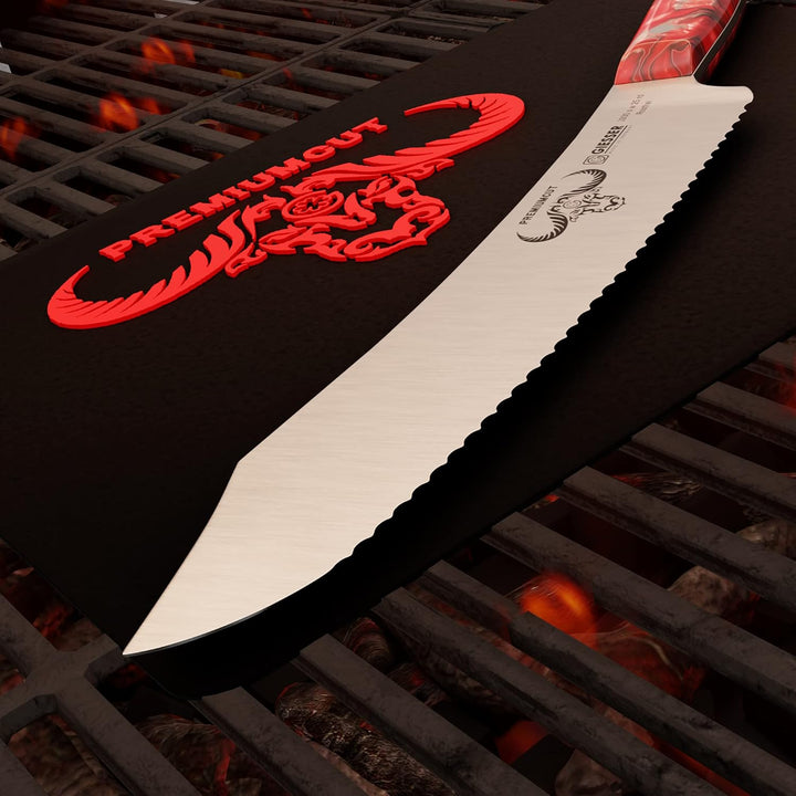GIESSER seit 1776 - Made in Germany - Brotmesser 25 cm Red Diamond, PremiumCut Wave No 1, Wellenschl