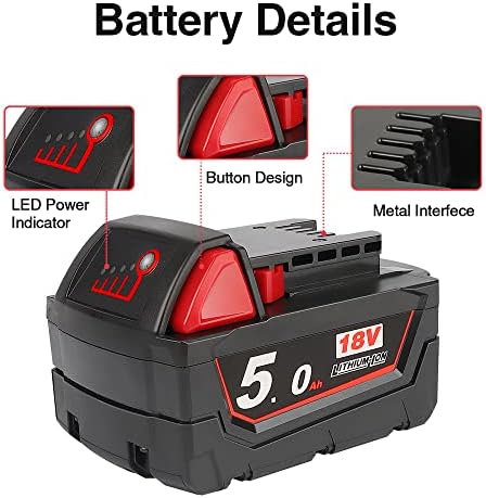 Powarobor Akku-Laubbläser für Milwaukee M18 18V mit 5,0Ah Akku Set | Leistungsstarker elektrischerGe