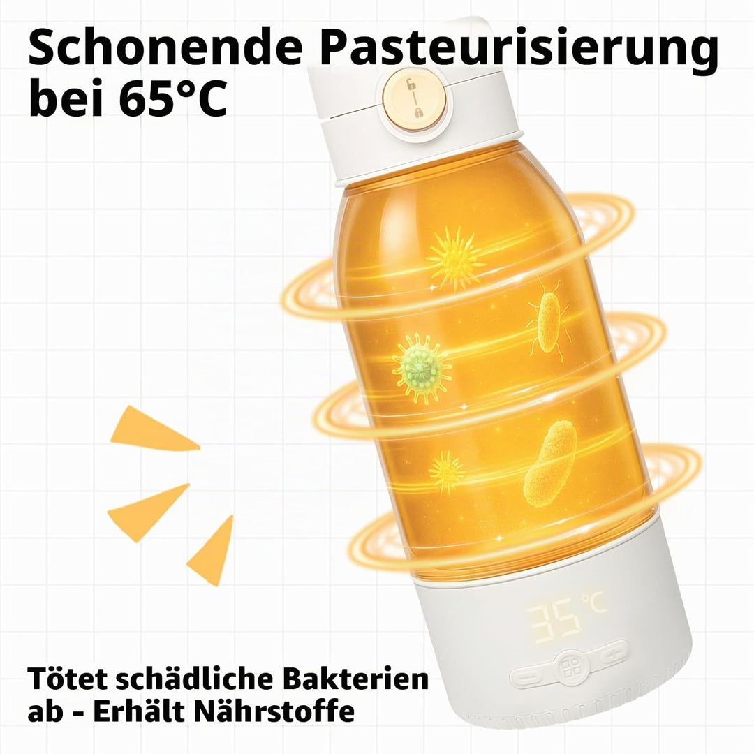 Tragbarer Flaschenwärmer Baby Unterwegs - Grosse 500ml Kapazität, Pasteurisierung, Kindersicherung g