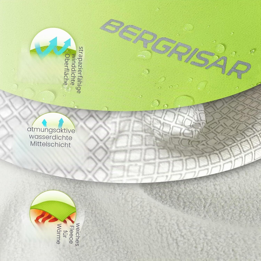 BERGRISAR Herren Fahrradjacke für Winter, Softshell Thermo Winddichte Wasserdicht Atmungsaktiv Radsp