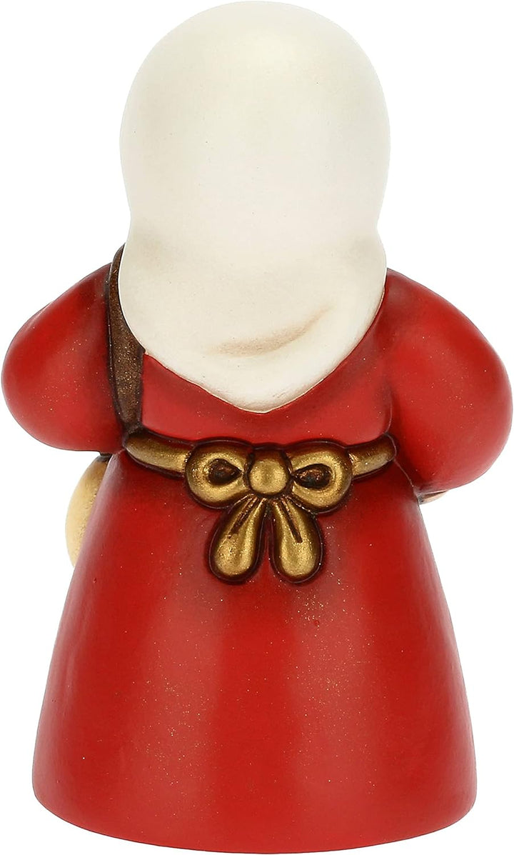 THUN - Krippe 2022 - Krippenfigur für Damen mit Käse aus Keramik, handverziert, rotes Kleid - Klassi