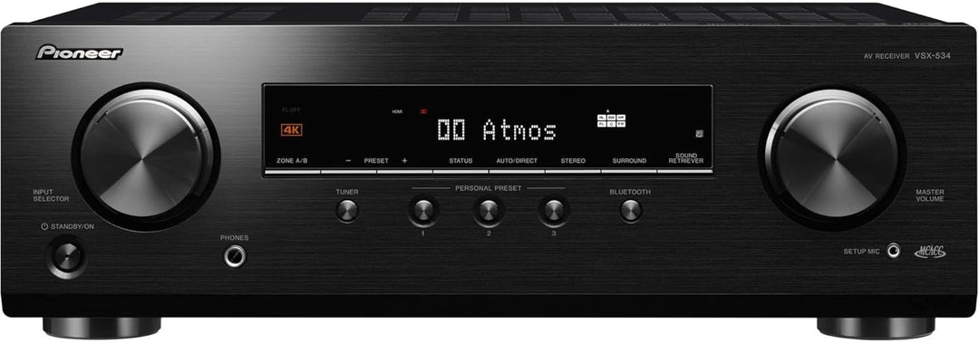 Pioneer VSX-534(B) Receiver (5x150 Watt, Dolby Atmos, DTS:X, MCACC, Advanced Sound Retriever, AM/FM,
