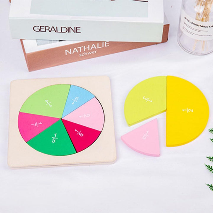 BESTonZON Buntes Holz bruchkreis lernspielzeug für Vielseitige Bruchscheiben zur Anschaulichen Mathe
