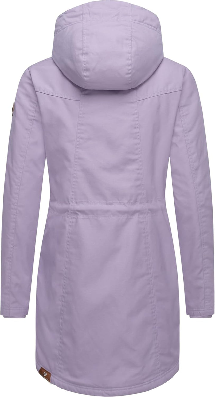 Ragwear Damen Mantel Lange warme Winterjacke mit Teddyfell-Kapuze Elsie Intl XS-5XL S Lavender24, S