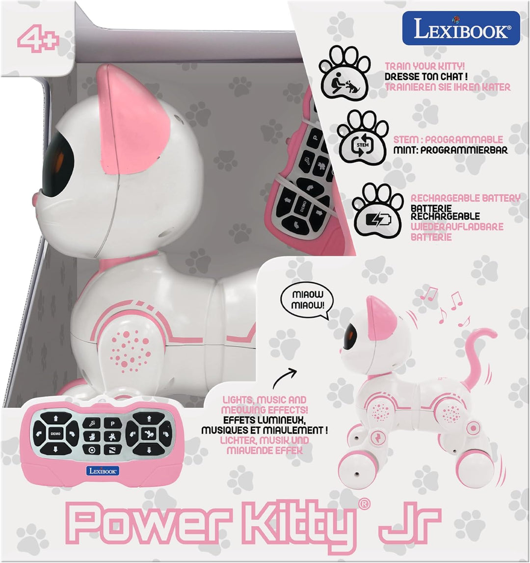Lexibook, Power Kitty Jr., Ferngesteuerte Katze zum Trainieren, Watschelt wie eine echte Katze, Inte
