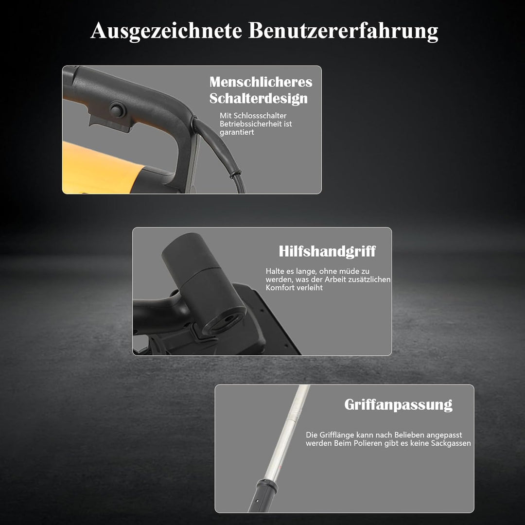3800W Betonschleifer Betonfräse Sanierungsfräse Set mit Diamantschleiftopf und Absaughaube, mit 180m
