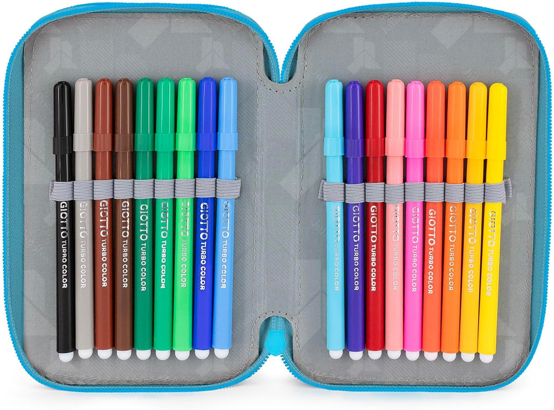 3-Fach Federmäppchen Mädchen Gefüllt für Die Eiskönigin Frozen Fan – Schulmäppchen Set 46 Teile mit