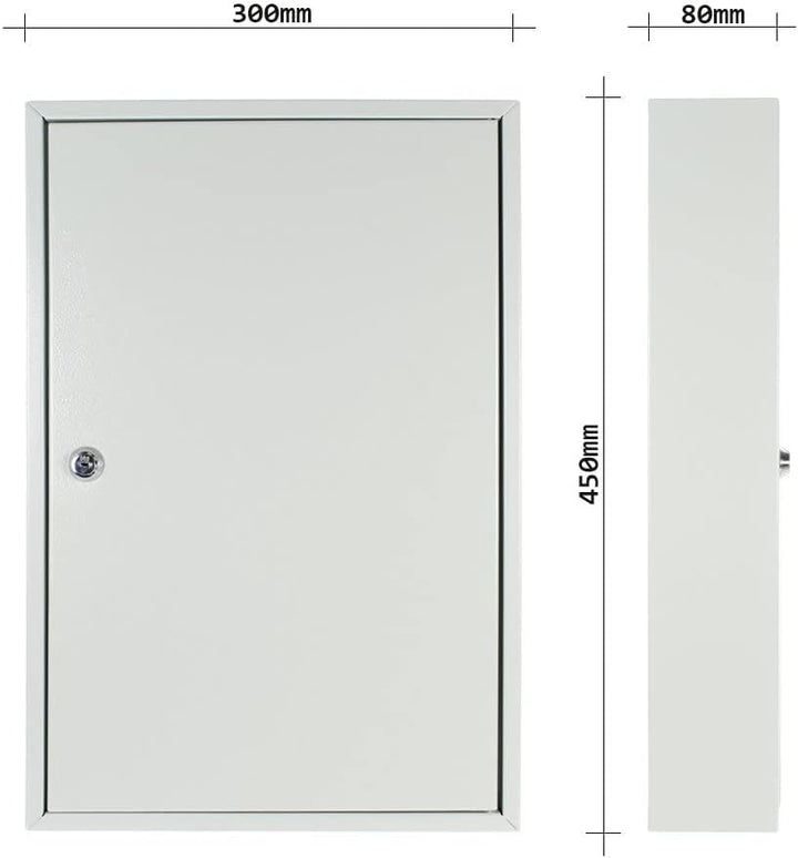 Rottner Schlüsselschrank Eintürig S 64 mit Zylinderschloss, Lichtgrau, 64 Schlüsselanhänger gratis,