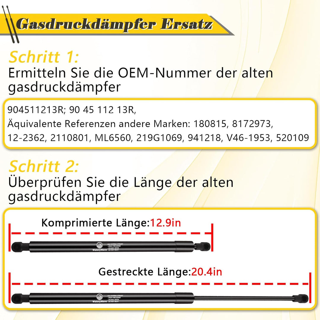 2X Heckklappendämpfer für 2015-2024 Megane 4 Gasdruckdämpfer Schwarz Gasdruckfeder Heckklappe Koffer