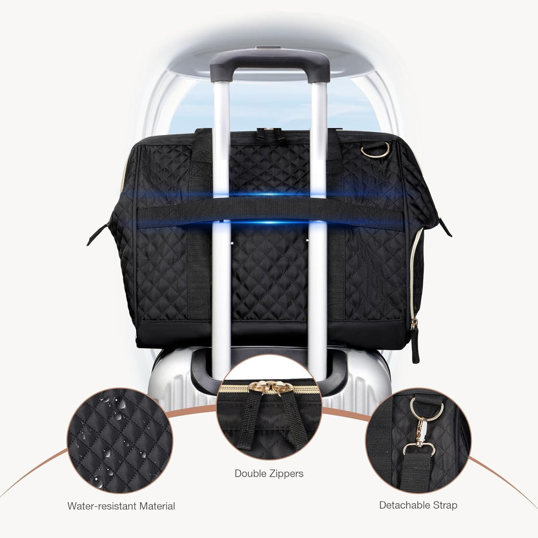 Lekesky Mittelgross Reisetasche Weekender Damen mit Schuhfach, Grosses Öffnungsdesign, 43L Reisetasc