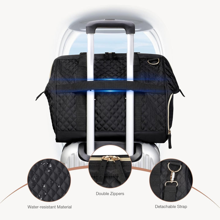 Lekesky Mittelgross Reisetasche Weekender Damen mit Schuhfach, Grosses Öffnungsdesign, 43L Reisetasc