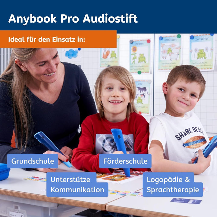 ANYBOOK Pro - der Audiostift mit Aufnahme- und Wiedergabefunktion, als Lernhilfe für Grundschule För