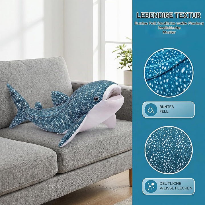 lilizzhoumax Walhai Kuscheltier Plüschtier 52cm Walhai 50cm, Walhai 50cm