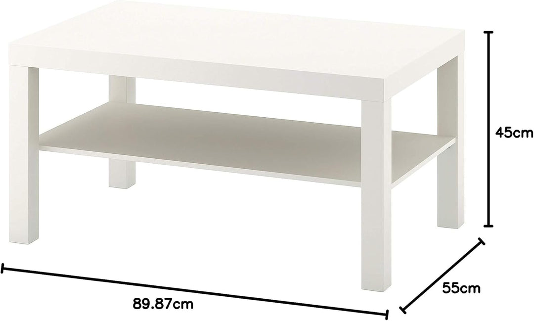 IKEA LACK Couchtisch Wohnzimmermöbel Design mit Ablageboden 90x55x45cm weiss