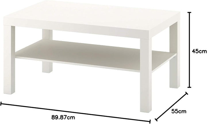 IKEA LACK Couchtisch Wohnzimmermöbel Design mit Ablageboden 90x55x45cm weiss