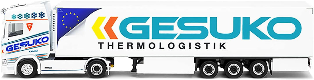 herpa 313780 Scania CS 20 HD Kühlkoffer-Sattelzug „GESUKO“ Model, Multicolor, 1:87